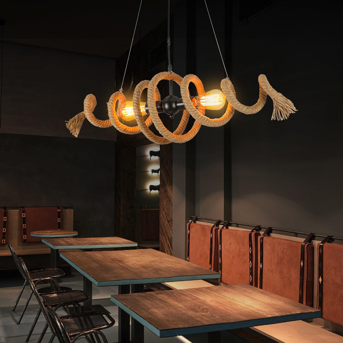 Artisan Hemp Rope Spiral Chandelier for Modern Interiors