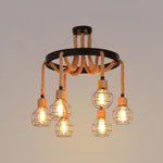 Industrial Starfall Chandelier with Hemp Rope Accents