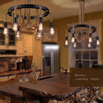 Industrial Starfall Chandelier with Hemp Rope Accents