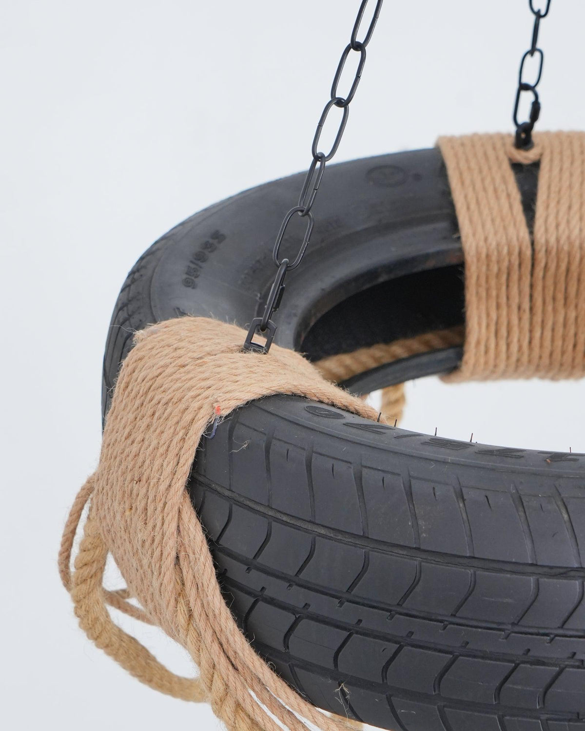 Industrial Hemp Rope Tire Chandelier with Edison Bulbs