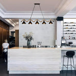 Industrial Wave Chandelier with Natural Hemp Rope – Modern Farmhouse Pendant Light