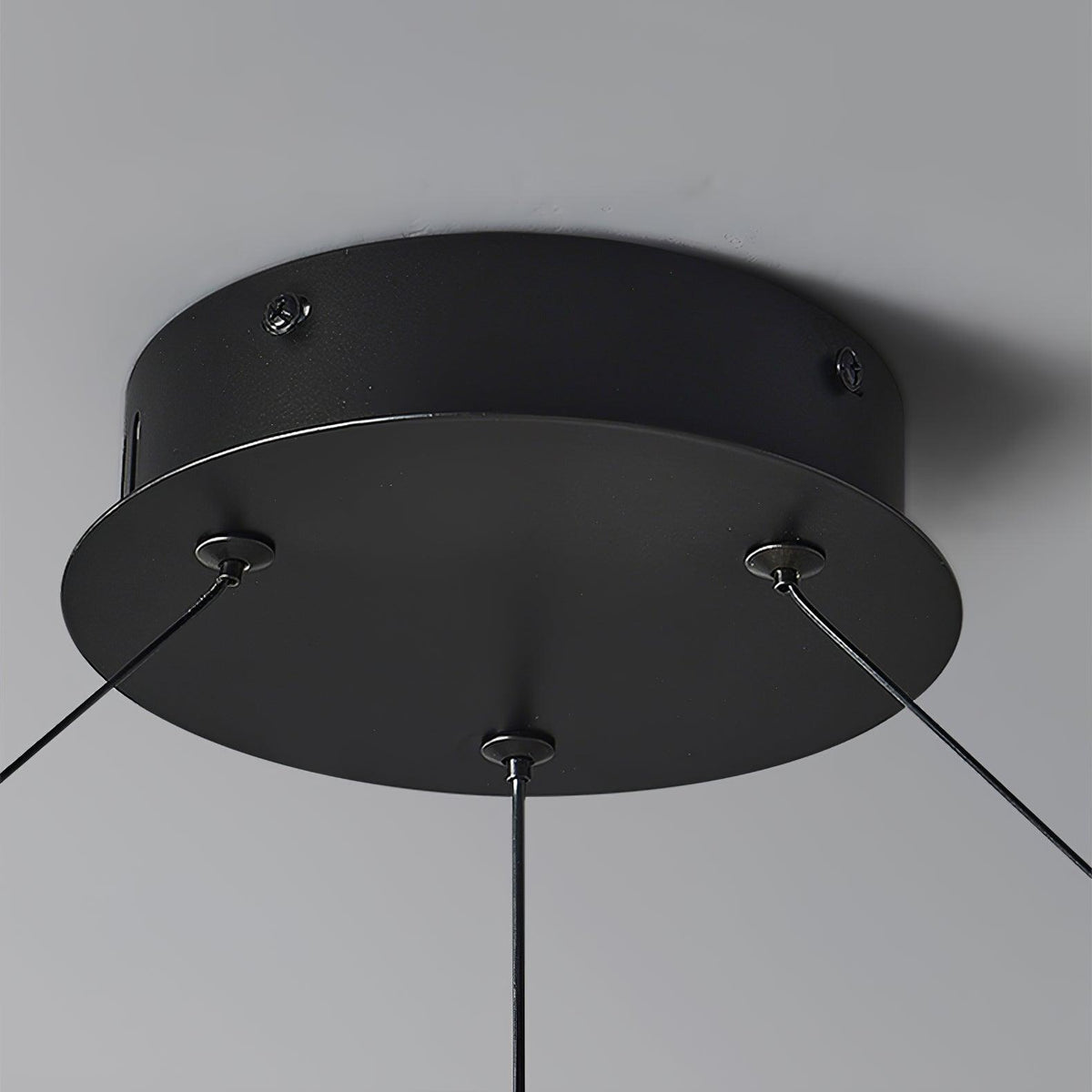 Heronia Modern Glass Chandelier with Black Metal Frame