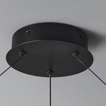 Heronia Modern Glass Chandelier with Black Metal Frame