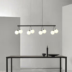 Heronia Modern Glass Chandelier with Black Metal Frame