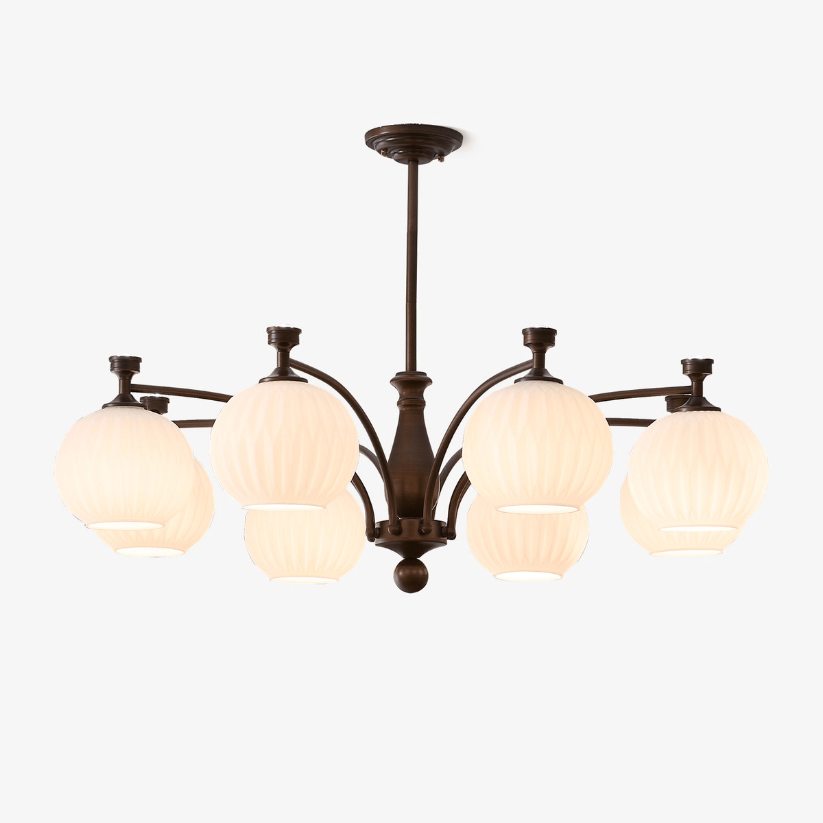 Hespera Orb Chandelier – Modern Glass & Bronze Pendant Light