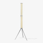 Hexagonal Glass Floor Lamp with Chrome Tripod Base