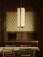 Hexagonal Glass Pendant Light with Integrated LED, Modern Minimalist Ceiling Lamp