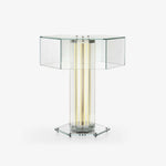 Hexagonal Glass Table Lamp with Integrated LED – Modern Minimalist Desk Lamp