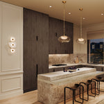 Holmdel Alabaster Wall Sconce in Aged Brass | Modern LED Wall Light