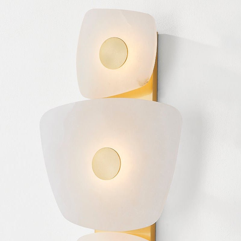 Holmdel Alabaster Wall Sconce in Aged Brass | Modern LED Wall Light