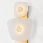 Holmdel Alabaster Wall Sconce in Aged Brass | Modern LED Wall Light