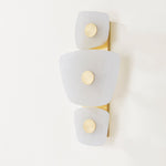 Holmdel Alabaster Wall Sconce in Aged Brass | Modern LED Wall Light