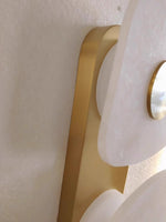 Holmdel Alabaster Wall Sconce in Aged Brass | Modern LED Wall Light