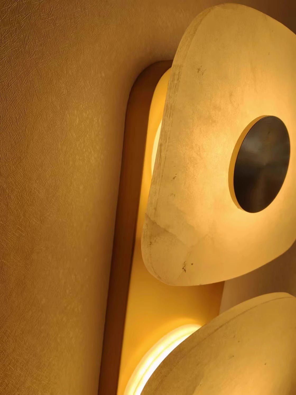 Holmdel Alabaster Wall Sconce in Aged Brass | Modern LED Wall Light