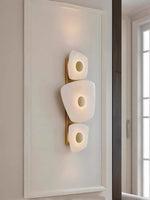 Holmdel Alabaster Wall Sconce in Aged Brass | Modern LED Wall Light