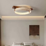 Horizon Ring Ceiling Lamp in Natural Travertine | Modern Flush Mount LED Light