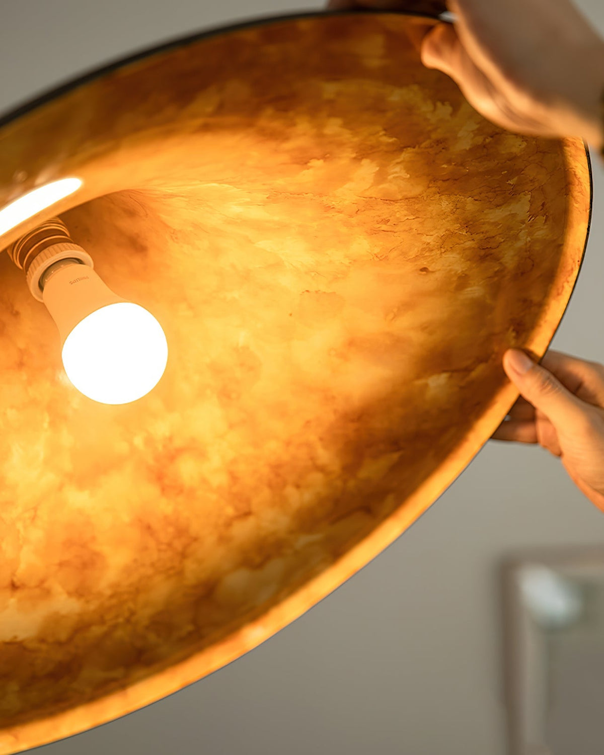 Horn of Light Pendant Lamp | Amber Acrylic Modern Hanging Light