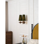 Orlan Twin Fabric Shade Wall Sconce in Walnut and Bronze