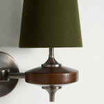 Orlan Twin Fabric Shade Wall Sconce in Walnut and Bronze