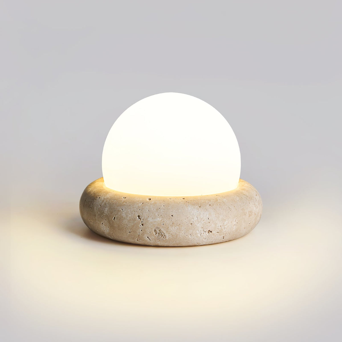 Huae Travertine Table Lamp with Integrated LED