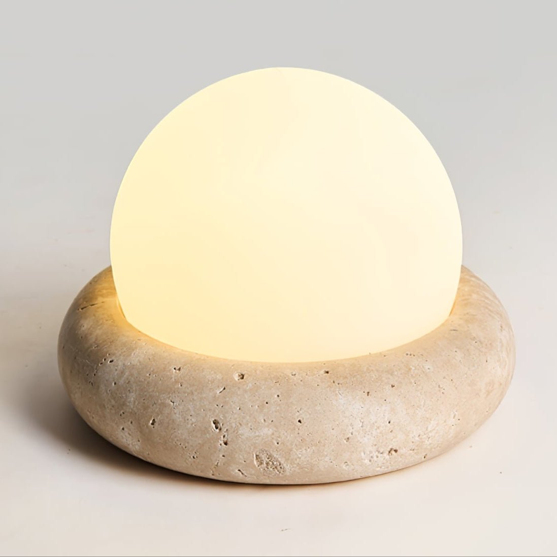 Huae Travertine Table Lamp with Integrated LED