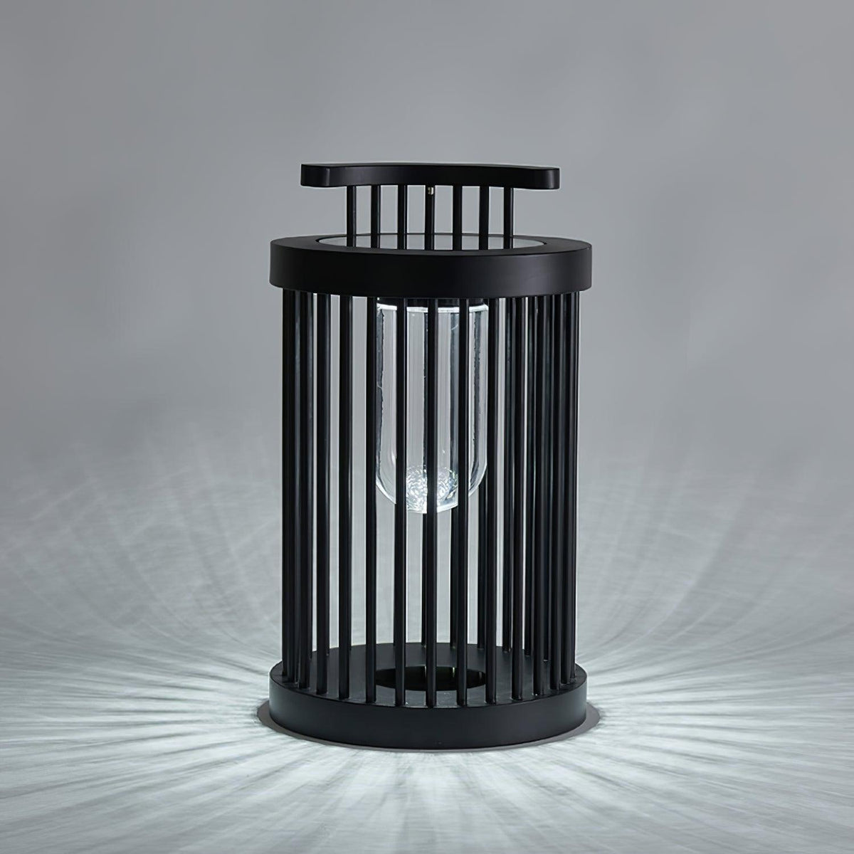 Art Deco Hurricane Ruhlmann Outdoor LED Table Lamp in Black