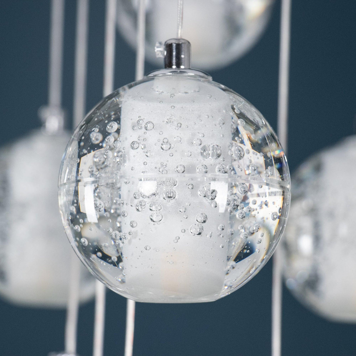 Crystal Ball Pendant Light – Chrome & Clear Glass Chandelier