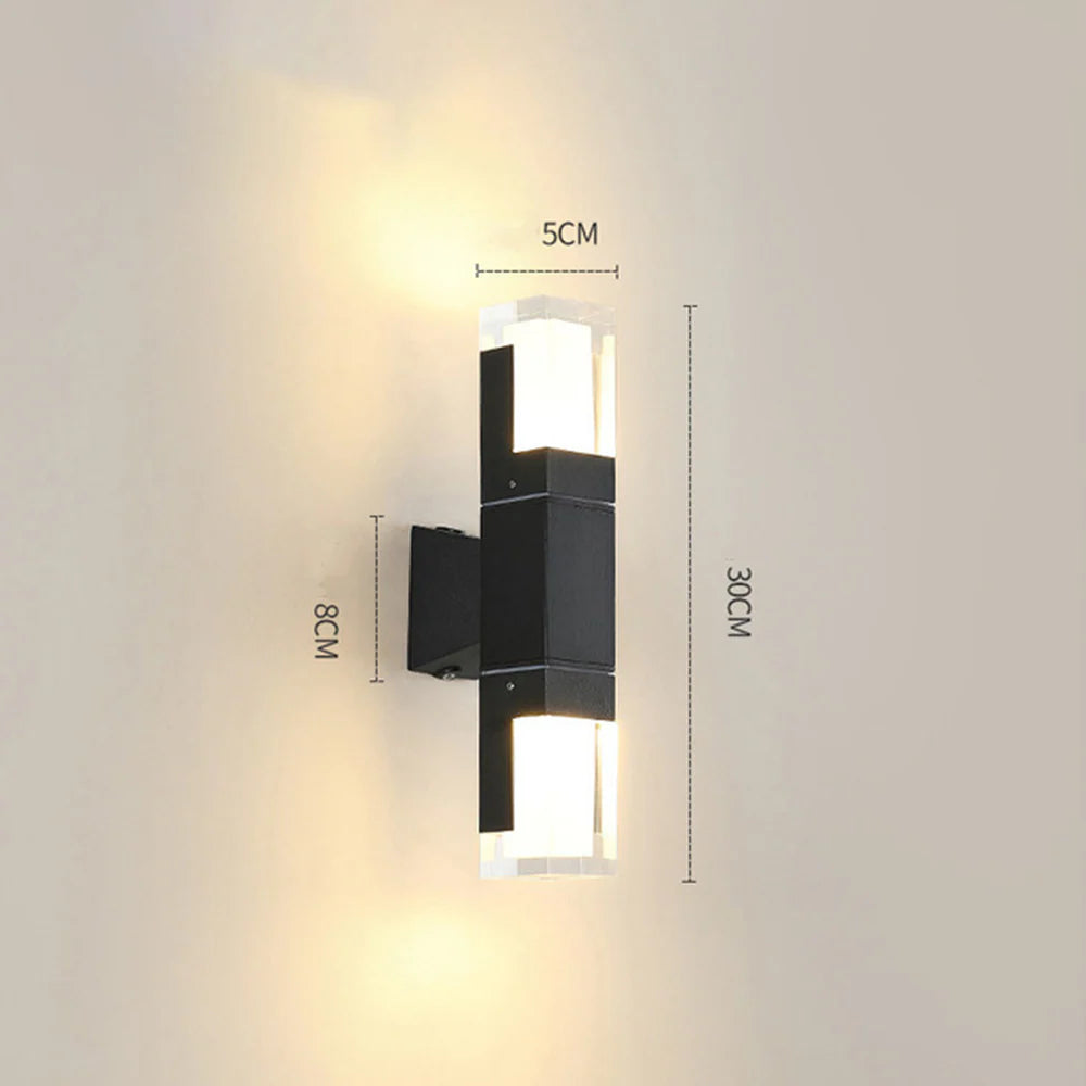 Contemporary Stylish Black Waterproof Led Outdoor Wall Light