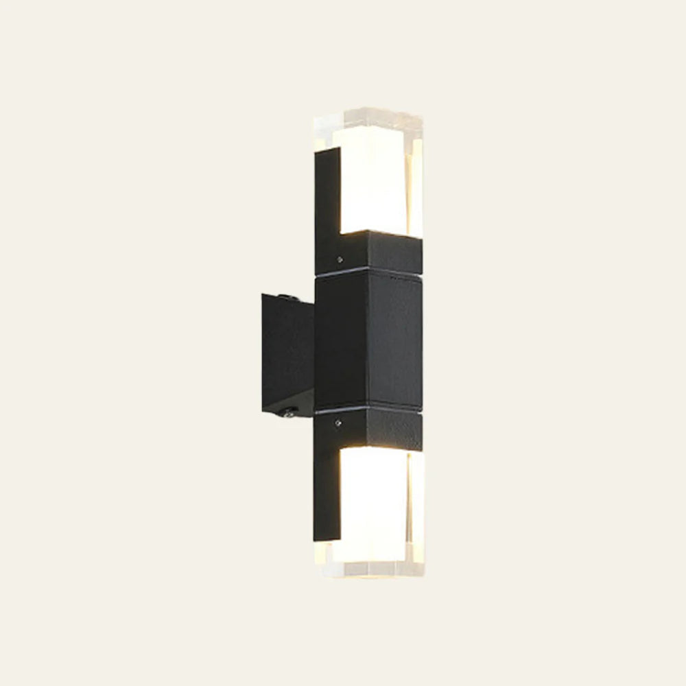 Contemporary Stylish Black Waterproof Led Outdoor Wall Light