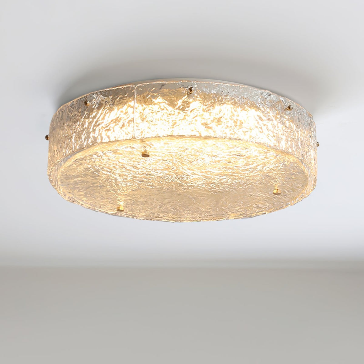 Illuminese Modern Flush Mount Ceiling Light with Acrylic Shade, Nickel Finish