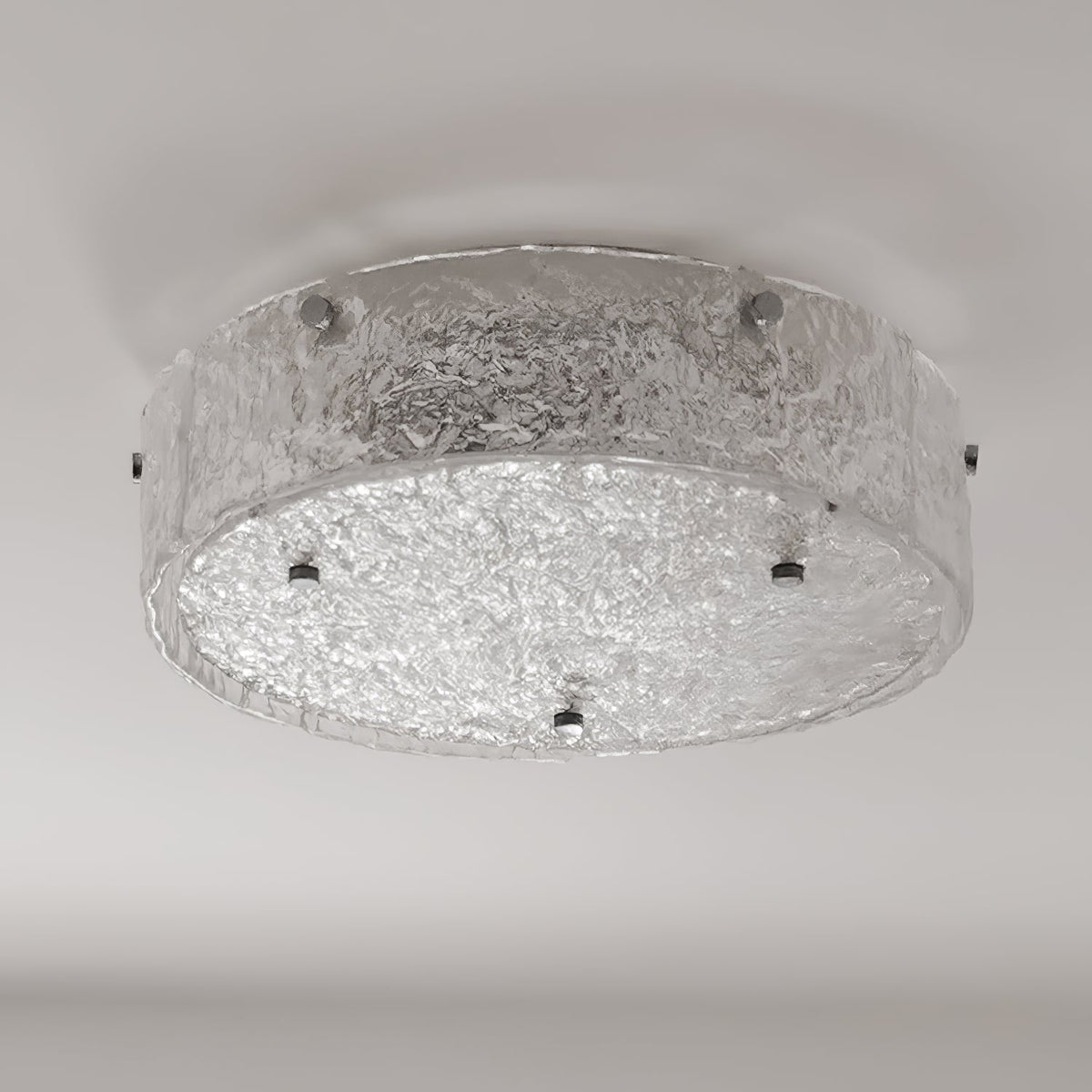 Illuminese Modern Flush Mount Ceiling Light with Acrylic Shade, Nickel Finish