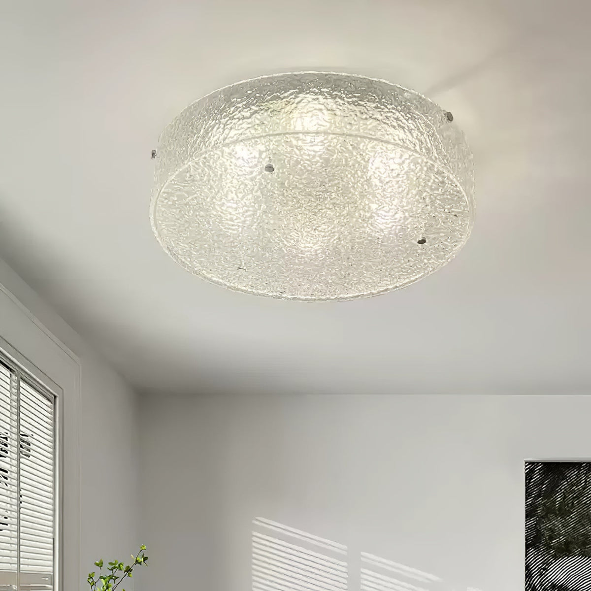Illuminese Modern Flush Mount Ceiling Light with Acrylic Shade, Nickel Finish