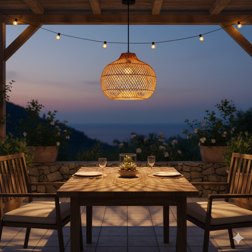 Handwoven Rattan Pendant Light