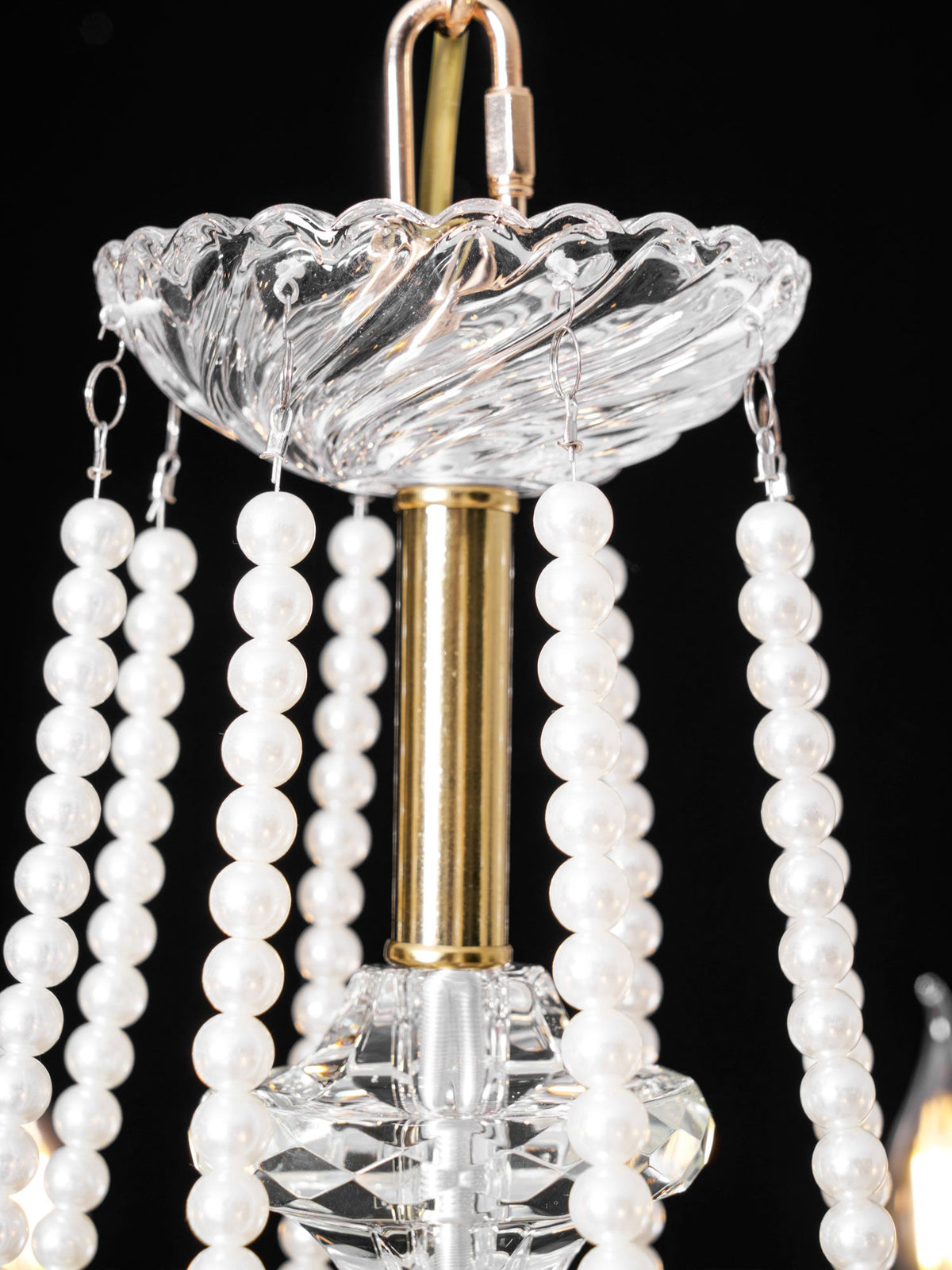 Imperial Pearl Crystal Chandelier – Gold Finish, E14, 6 & 8 Light Options