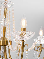 Imperial Pearl Crystal Chandelier – Gold Finish, E14, 6 & 8 Light Options