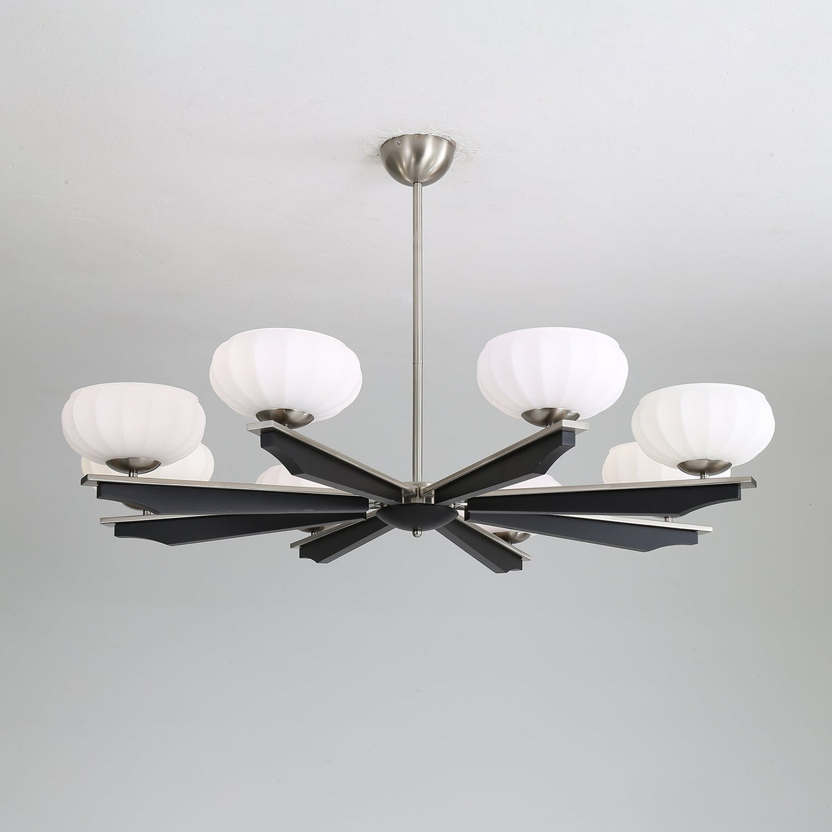 Imperium Modern Glass Wood Chandelier for Dining Room and Foyer