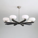 Imperium Modern Glass Wood Chandelier for Dining Room and Foyer