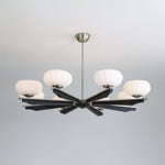 Imperium Modern Glass Wood Chandelier for Dining Room and Foyer