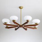 Imperium Modern Glass Wood Chandelier for Dining Room and Foyer