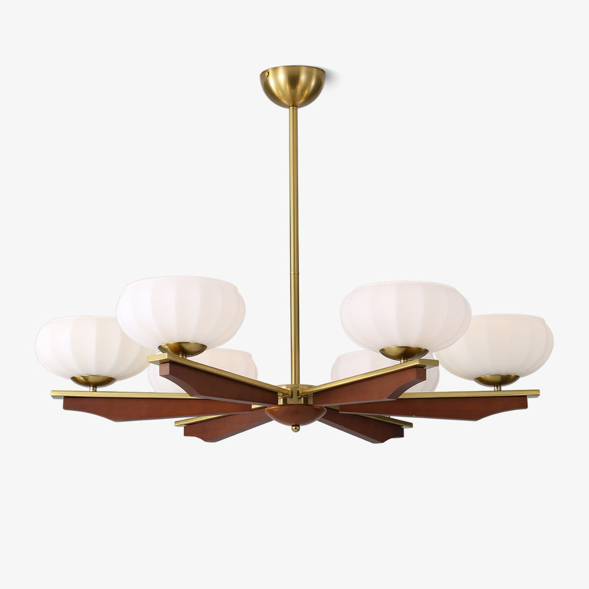 Imperium Modern Glass Wood Chandelier for Dining Room and Foyer