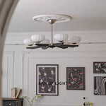 Imperium Modern Glass Wood Chandelier for Dining Room and Foyer