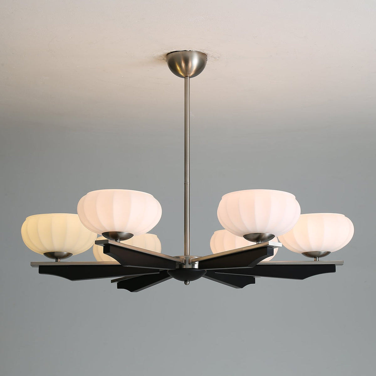 Imperium Modern Glass Wood Chandelier for Dining Room and Foyer
