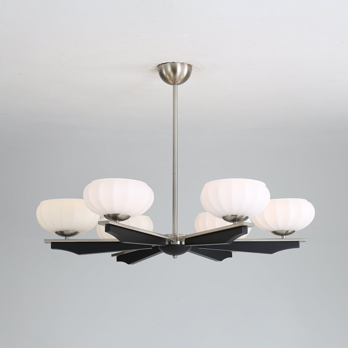 Imperium Modern Glass Wood Chandelier for Dining Room and Foyer