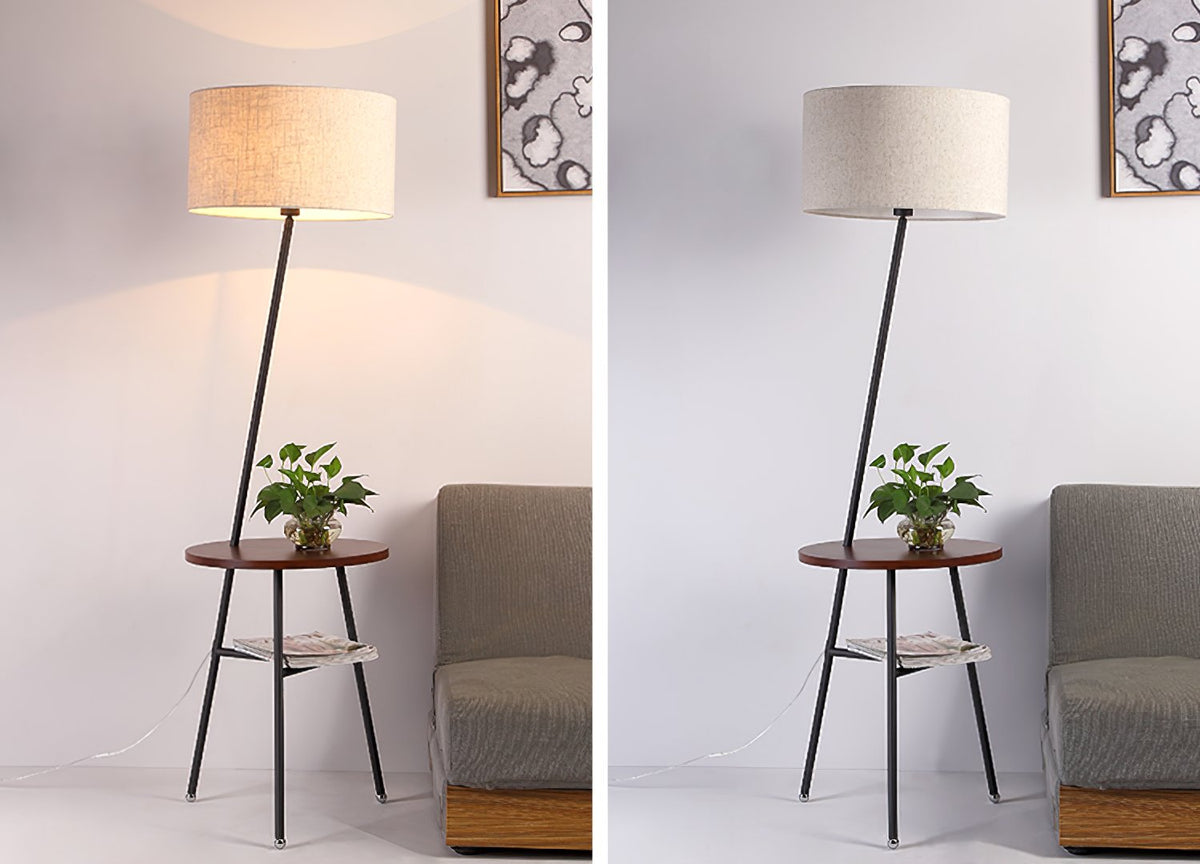 Inclined Tube With Table Floor Lamp