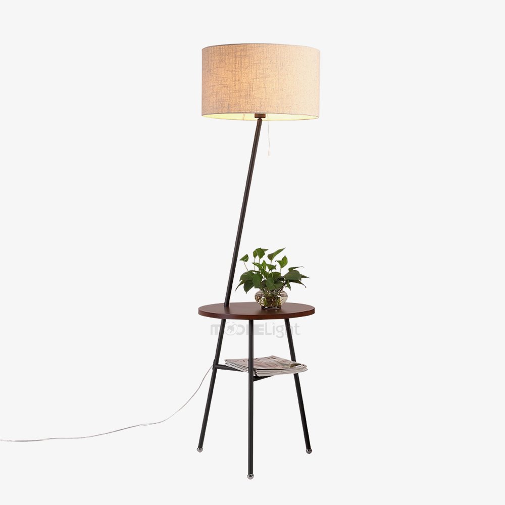 Inclined Tube With Table Floor Lamp