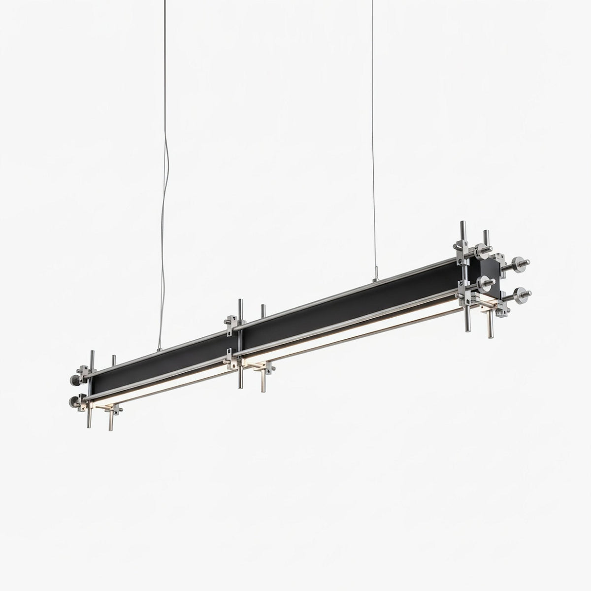 Industrial Axis Linear LED Pendant Light for Kitchen Island, Modern Metal Hanging Lamp