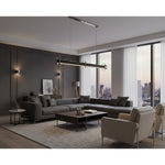 Industrial Axis Linear LED Pendant Light for Kitchen Island, Modern Metal Hanging Lamp