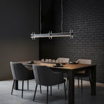 Industrial Axis Linear LED Pendant Light for Kitchen Island, Modern Metal Hanging Lamp
