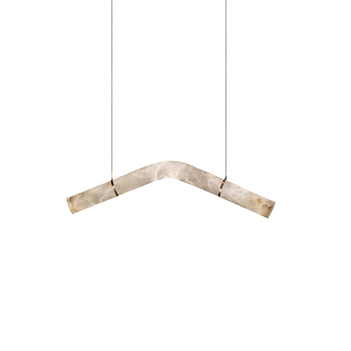 Infinity Alabaster Pendant Light in Brass and Leather
