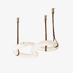 Infinity Alabaster Pendant Light in Brass and Leather